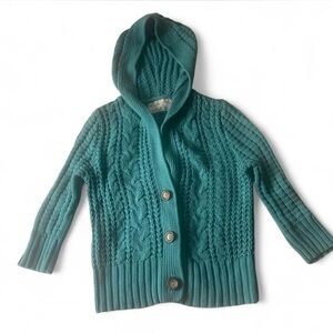 Aeropostale y2k teal green knit cardigan crochet fall sweater button up  small